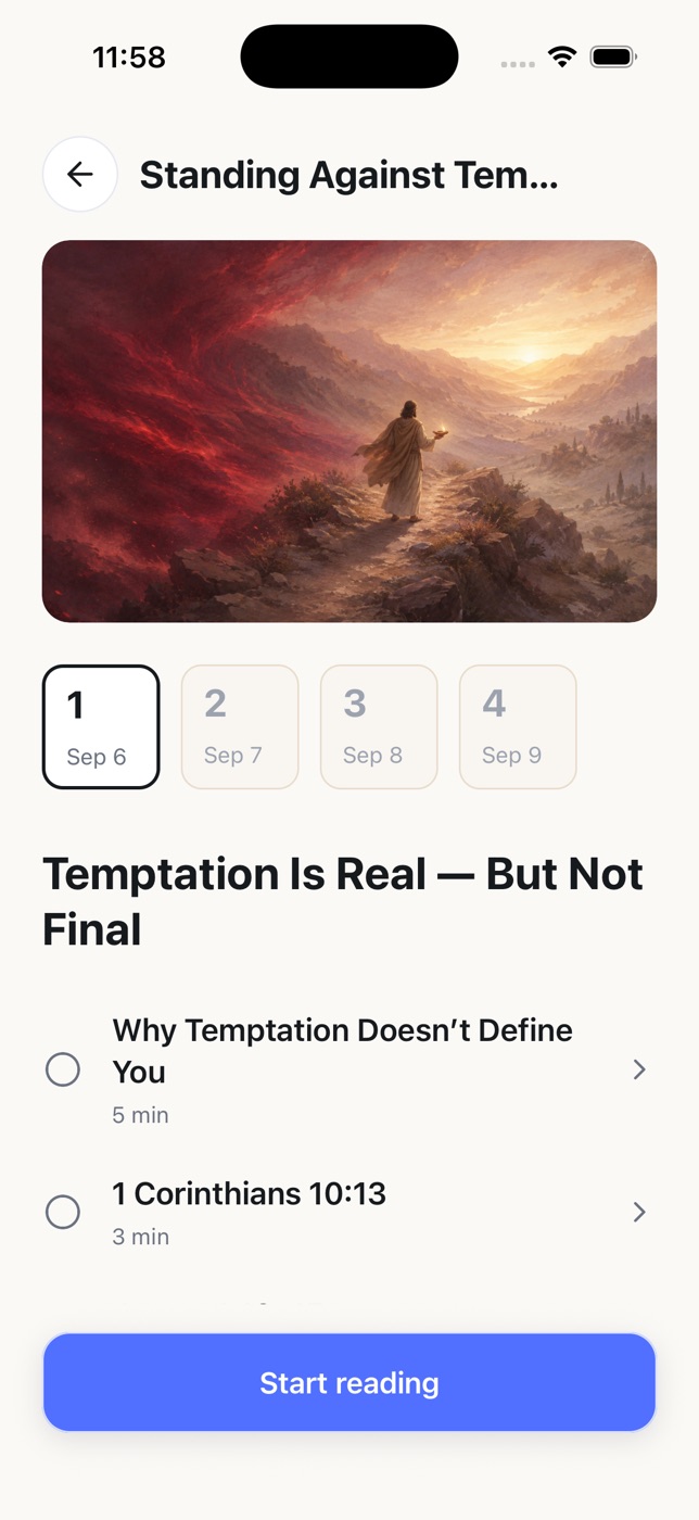 Day list for Standing Against Temptation
