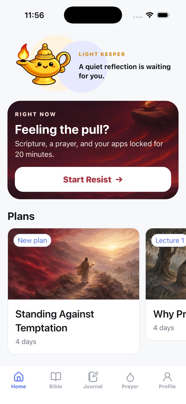 The Resist card on the home screen, above the study plans rail